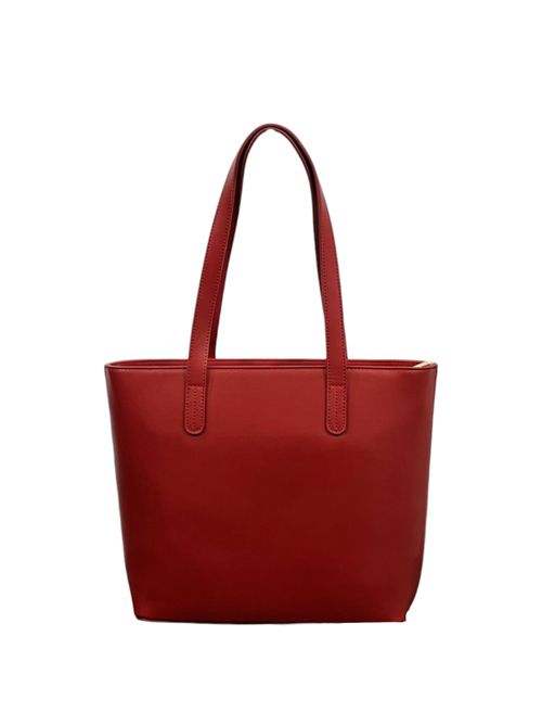 ROCCO BAROCCO BURGUNDY DOUBLE-HANDLE SHOULDER SHOPPING BAG IN ECO-LEATHER ROCCO BAROCCO | RBR910B4109ROSSO